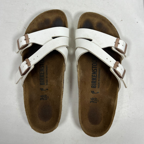 BIRKENSTOCK Sandals Womens 36 L5 Yao Balance Birko Flor Buckle Strap White - Picture 4 of 13